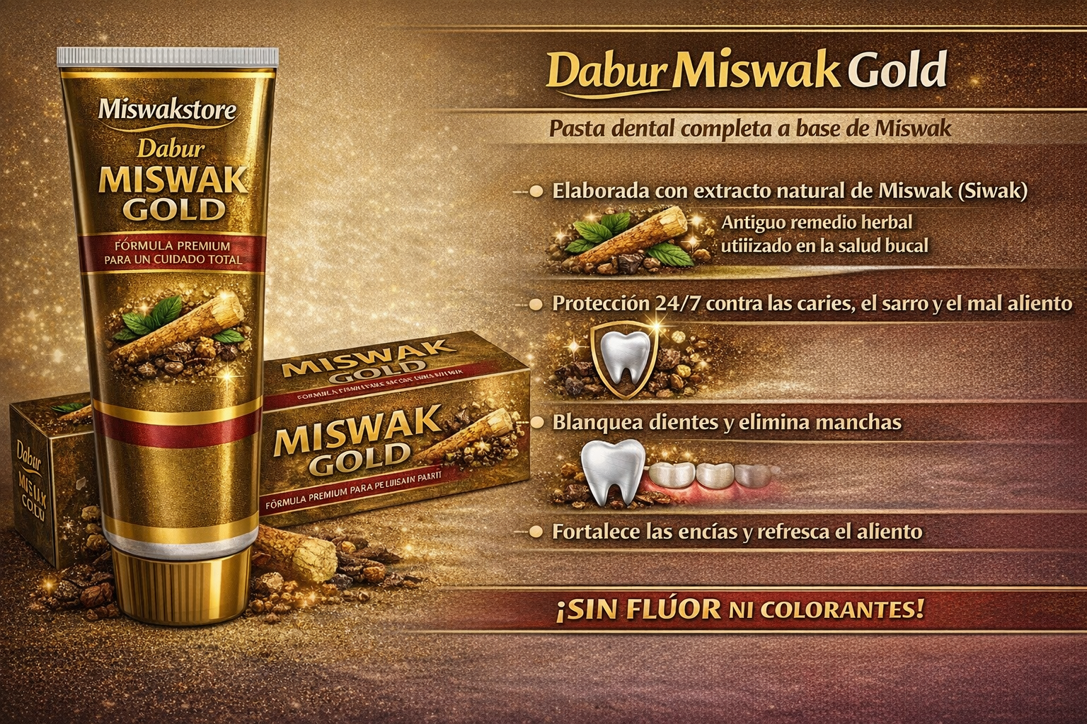 Pasta dental Miswak Gold 170Gr